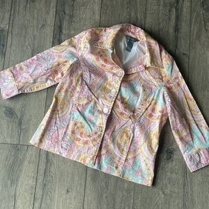 Koret jacket Large pink yellow paisley jacket